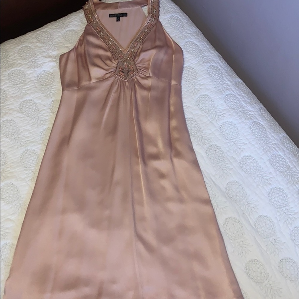 Lafayette 148 Embellished Pink Flow Dress